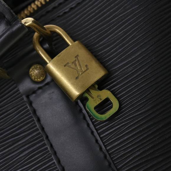 LOUIS VUITTON Epi Keepall 50 Boston Bag Noir M42962 LV Auth 40724 - Picture 14 of 16